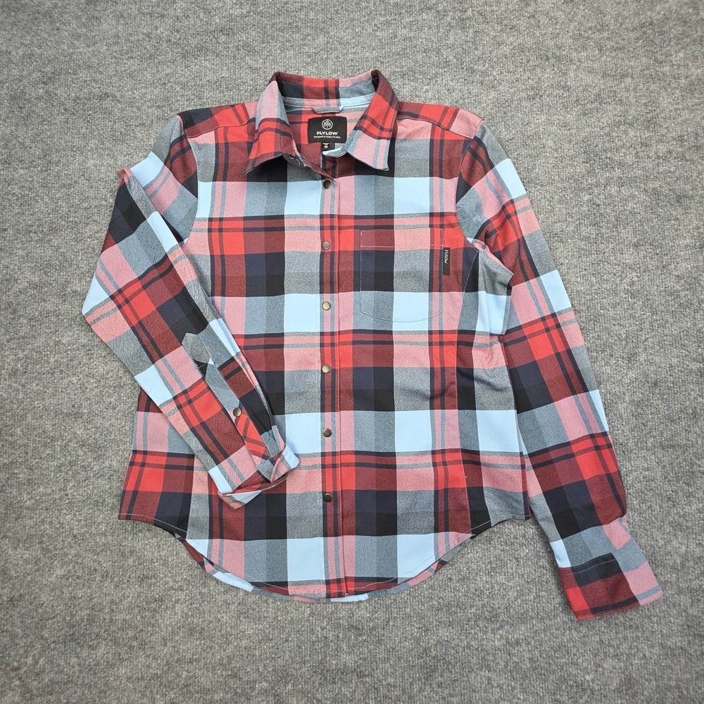 FLYLOW Brigitte Tech Flannel Plaid Snap Up Shirt Women's M Plaid